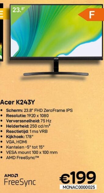 CompuDeals Acer K243Y aanbieding