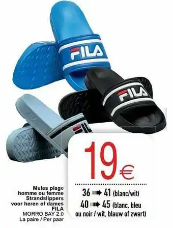 Cora Mules plage homme ou femme strandslippers voor heren of dames fila morro bay 2.0 aanbieding