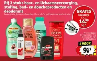 Kruidvat Elseve color vive shampoo + gratis heuptasje aanbieding