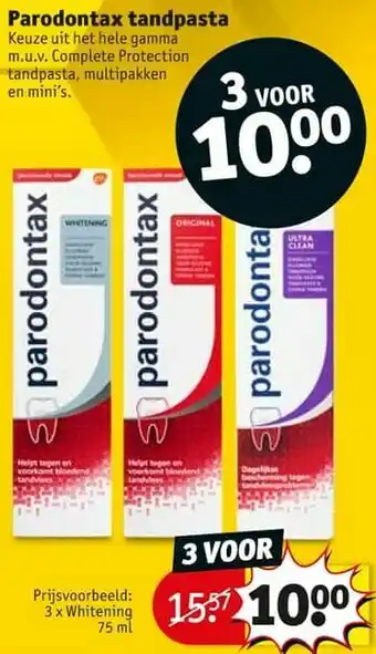 Kruidvat Parodontax tandpasta whitening aanbieding