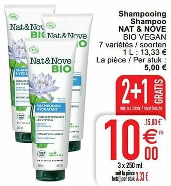 Shampooing shampoo nat + nove bio vegan