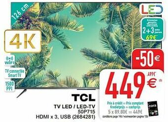 Tcl tv led - led-tv 50p715