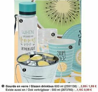 Cora Gourde en verre - glazen drinkbus aanbieding