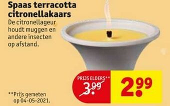 Spaas terracotta citronellakaars