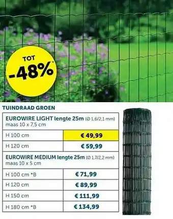 Zelfbouwmarkt Tuindraad groen eurowire light lengte aanbieding