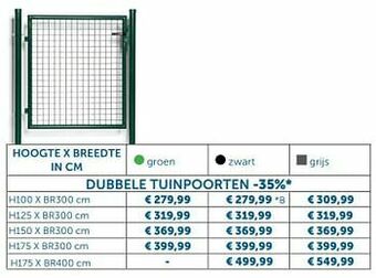 Zelfbouwmarkt Dubbele tuinpoorten aanbieding