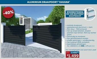 Zelfbouwmarkt Aluminium draaipoort havana aanbieding
