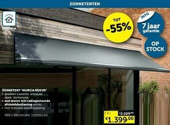 Zelfbouwmarkt Zonnetent murcia nuevo met motor met radiogestuurde afstandsbediening rechts aanbieding