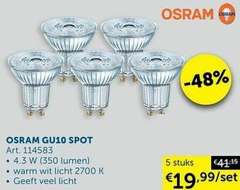 Zelfbouwmarkt Osram gu10 spot aanbieding