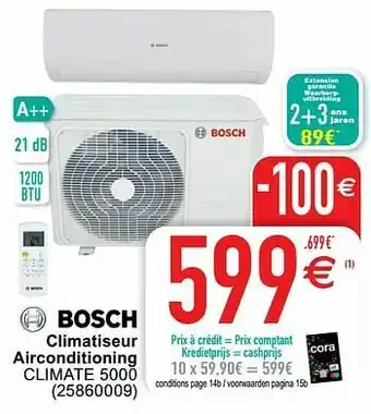 Cora Bosch climatiseur airconditioning climate 5000 aanbieding