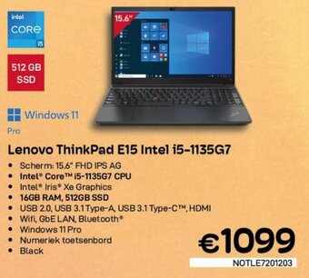 CompuDeals Lenovo ThinkPad E15 Intel i5-1135G7 aanbieding