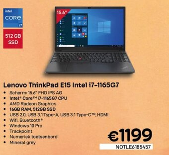 CompuDeals Lenovo ThinkPad E15 Intel i7-1165G7 aanbieding