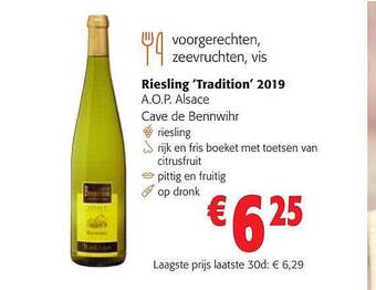 Colruyt Riesling 'tradition' 2019 aanbieding