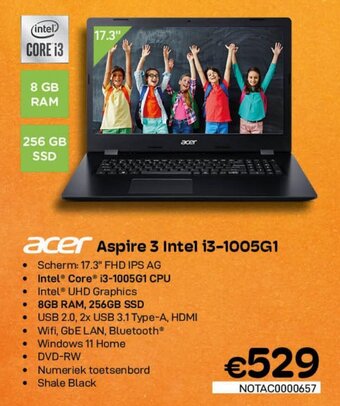 CompuDeals Acer Aspire 3 Intel i3-1005G1 aanbieding