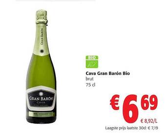 Colruyt Cava gran barón bio aanbieding