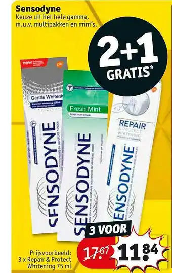 Kruidvat Sensodyne 2+1 rgatis aanbieding