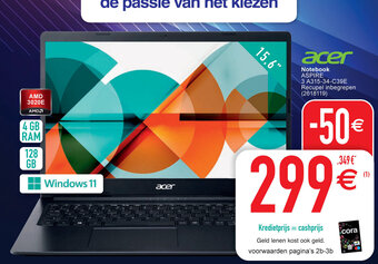 Cora Acer Notebook Aspire 3 aanbieding