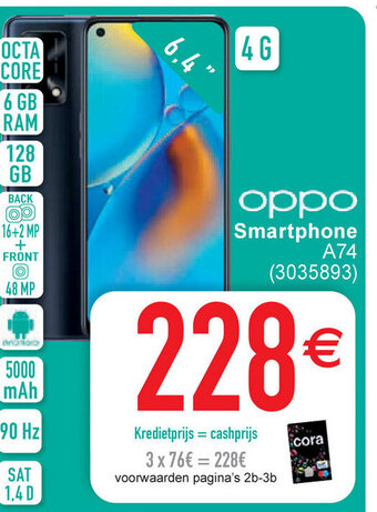 Cora Oppo Smartphone A74 aanbieding