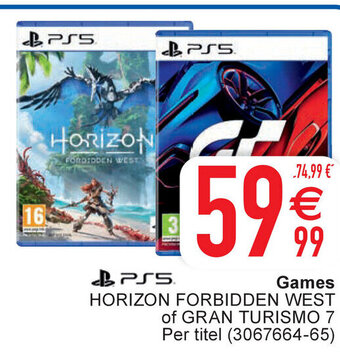 Cora PS5 Games Horizon Forbidden West of Gran Turismo 7 aanbieding