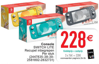 Cora Console Switch Lite Recupel Inbegrepen aanbieding