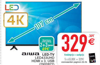 Cora Aiwa LED-TV LED433UHD aanbieding