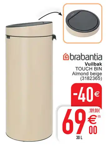 Cora Brabantia Vuilbak Touch Bin aanbieding