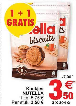 Cora Koekjes nutella aanbieding