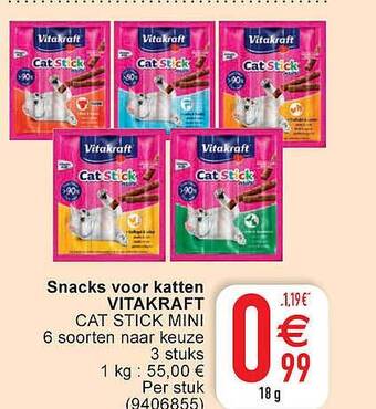 Cora Snacks voor katten vitakraft aanbieding