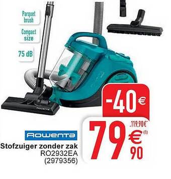 Cora Rowenta stofzuiger zonder zak aanbieding
