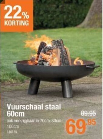 Cevo Vuurschaal staal 60cm aanbieding