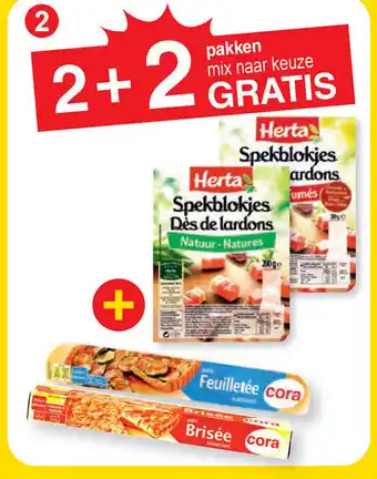 Cora 2 Packs Spekblokjes Herta Gerookt of Natuur aanbieding