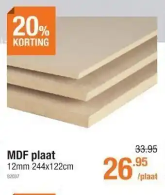 Cevo MDF plaat 12mm 244x122cm aanbieding