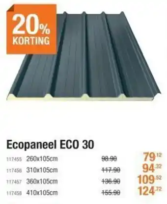 Cevo Ecopaneel Eco 30 260x105cm aanbieding