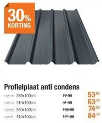 Profielplaat anti condens 260x100cm