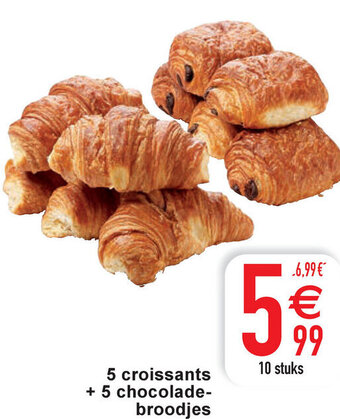 Cora 5 Croissants + 5 Chocoladebroodjes aanbieding