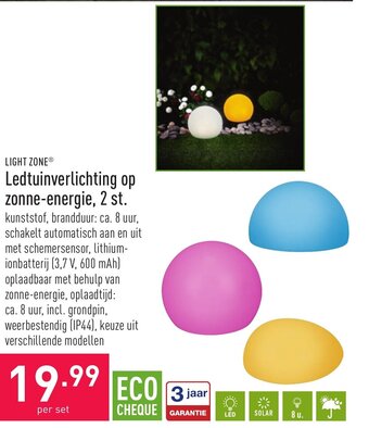 ALDI Light Zone Ledtuinverlichting op zonne-energie, 2 st. aanbieding