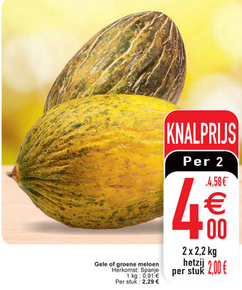 Cora Gele of Groene Meloen aanbieding