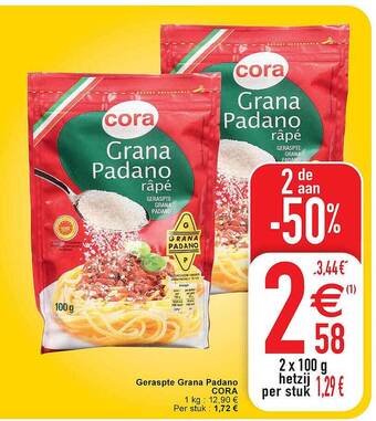 Cora Geraspte grana padano aanbieding
