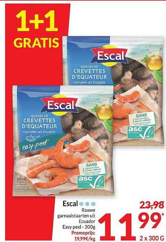 Escal rauwe garnaalstaarten uit ecuador