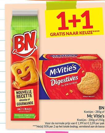 Intermarché Bn koekjes of mc vitie's koekjes aanbieding