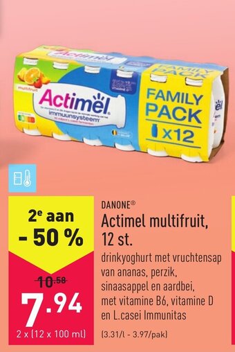 ALDI Danone Actimel multifruit, 12 st. aanbieding