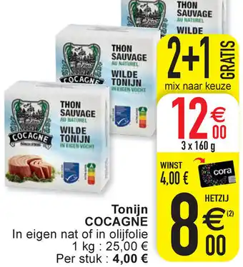 Cora Cocagne Tonijn In Eigen Nat of In Olijfolie aanbieding