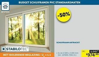 Zelfbouwmarkt Schuifraam antraciet aanbieding