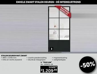 Zelfbouwmarkt Stalen deuren mat zwart trixi 6w aanbieding