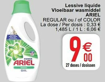 Cora Lessive liquide vloeibaar wasmiddel ariel regular ou - of color aanbieding