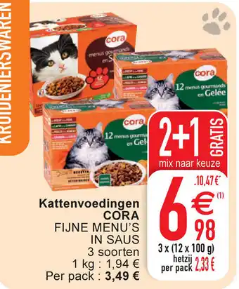 Cora Cora Kattenvoeding Fijne Menus' in Saus aanbieding