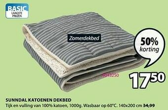 Jysk Sunndal katoenen dekbed aanbieding
