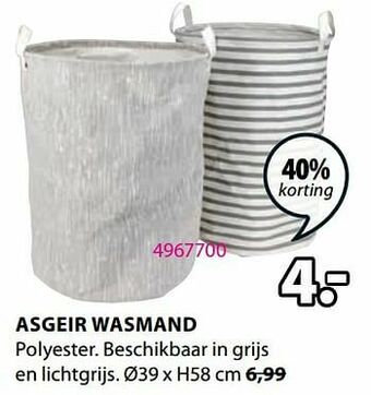 Jysk Asgeir wasmand aanbieding