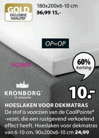 Jysk Hoeslaken voor dekmatras aanbieding