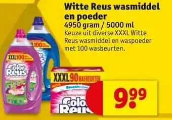 Kruidvat Witte reus wasmiddel en poeder aanbieding